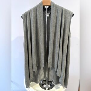 Like new. Gray. Sleeveless. Cross front.